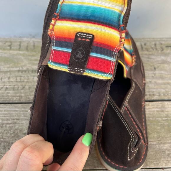 Ariat Cruisers Chocolate Boho Aztec Saddle Blanket Sunset Stripe Shoes 7B - Picture 5 of 7